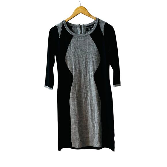 Cynthia Rowley Extra Fine Merino Wool Color Block Dress Size S Small Black Gray - Picture 2 of 7